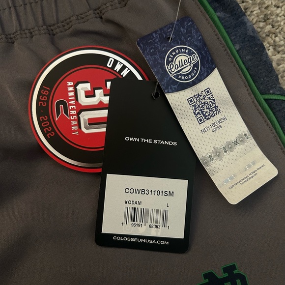 NWT Large COLOSSEUM Notre Dame Atheltic Shorts - Picture 5 of 5